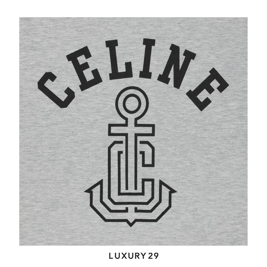 Celine anchor 70s t-shirt in cotton jersey Grey CELINE