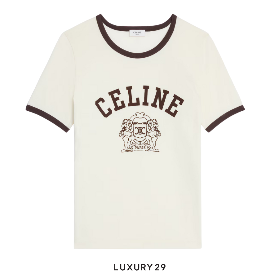 Celine blason 70s t-shirt in cotton jersey White CELINE