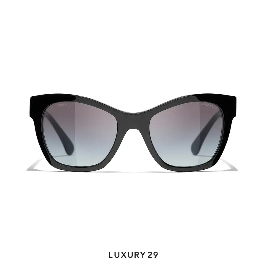 Chanel Cat Eye Sunglasses Black Grey CHANEL Luxury29