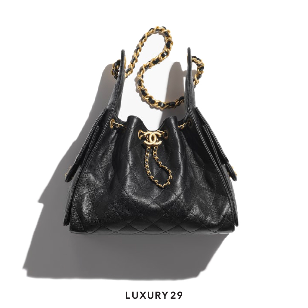 Chanel 25 Small Handbag Grained Calfskin & Gold-Tone Metal Black CHANEL