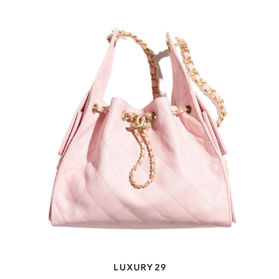 Chanel 25 Small Handbag Grained Calfskin & Gold-Tone Metal Light Pink CHANEL