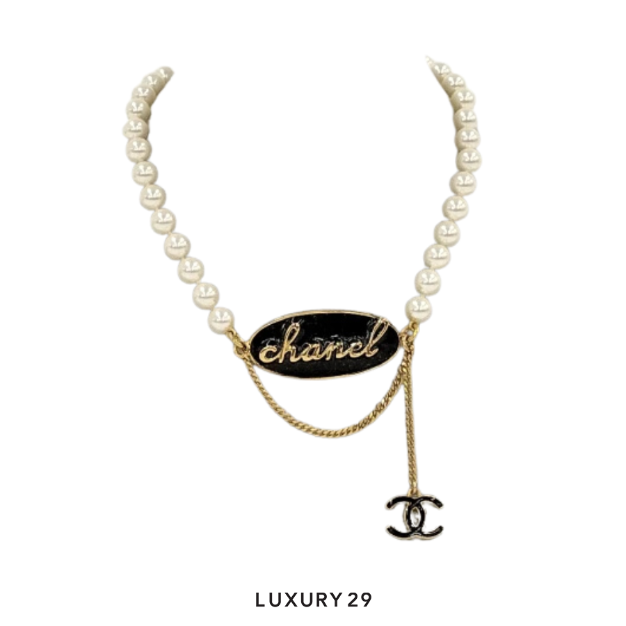 Chanel CC logo choker Gold CHANEL