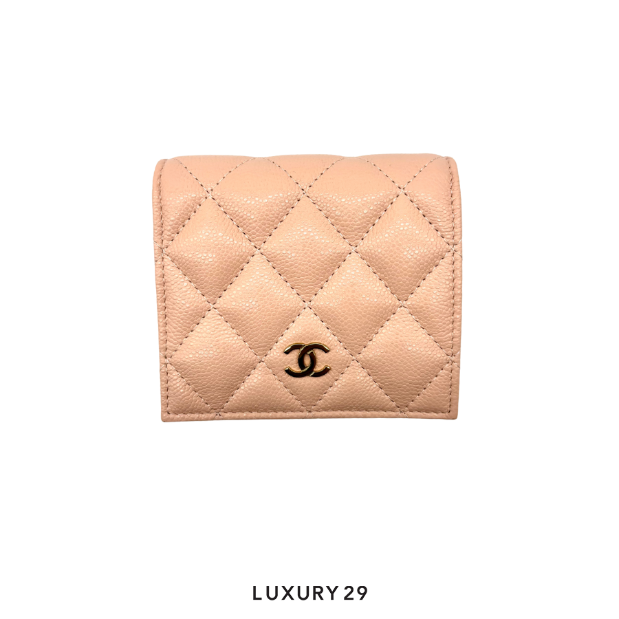 Chanel Classic Caviar Snapback Wallet Gold Plated CHANEL