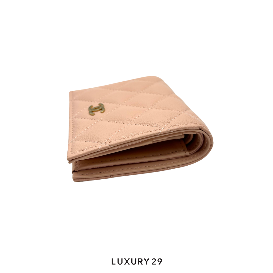 Chanel Classic Caviar Snapback Wallet Gold Plated CHANEL
