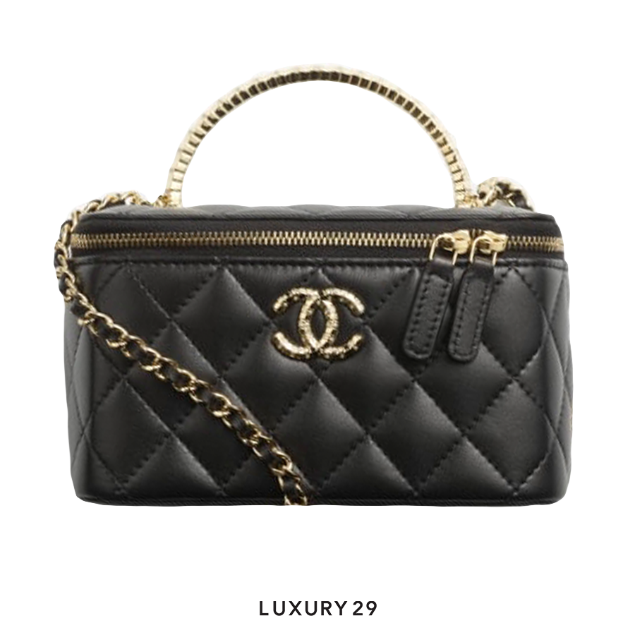 Chanel Clutch With Chain Lambskin, Diamante & Gold Metal Black CHANEL Luxury29