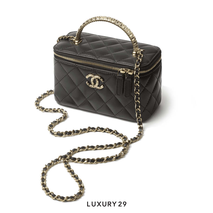 Chanel Clutch With Chain Lambskin, Diamante & Gold Metal Black CHANEL Luxury29