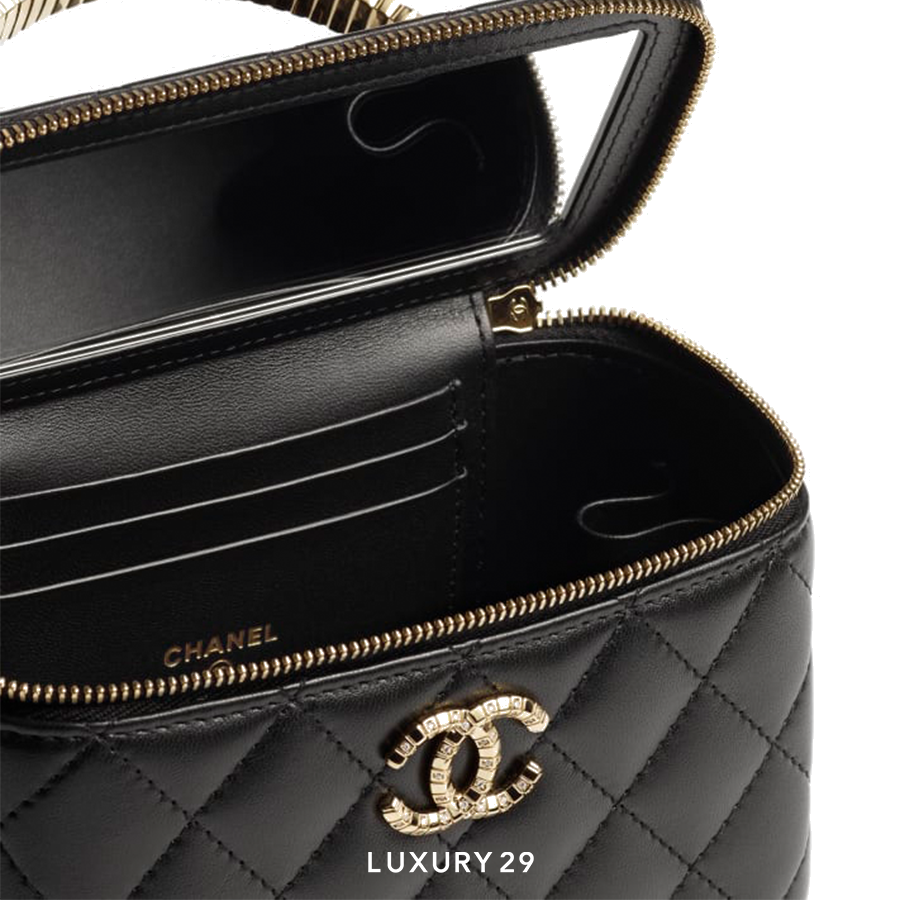 Chanel Clutch With Chain Lambskin, Diamante & Gold Metal Black CHANEL Luxury29