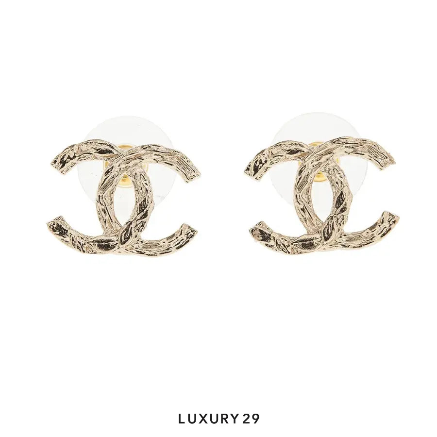 Chanel CoCo Mark Stud Earrings Champagne gold CHANEL