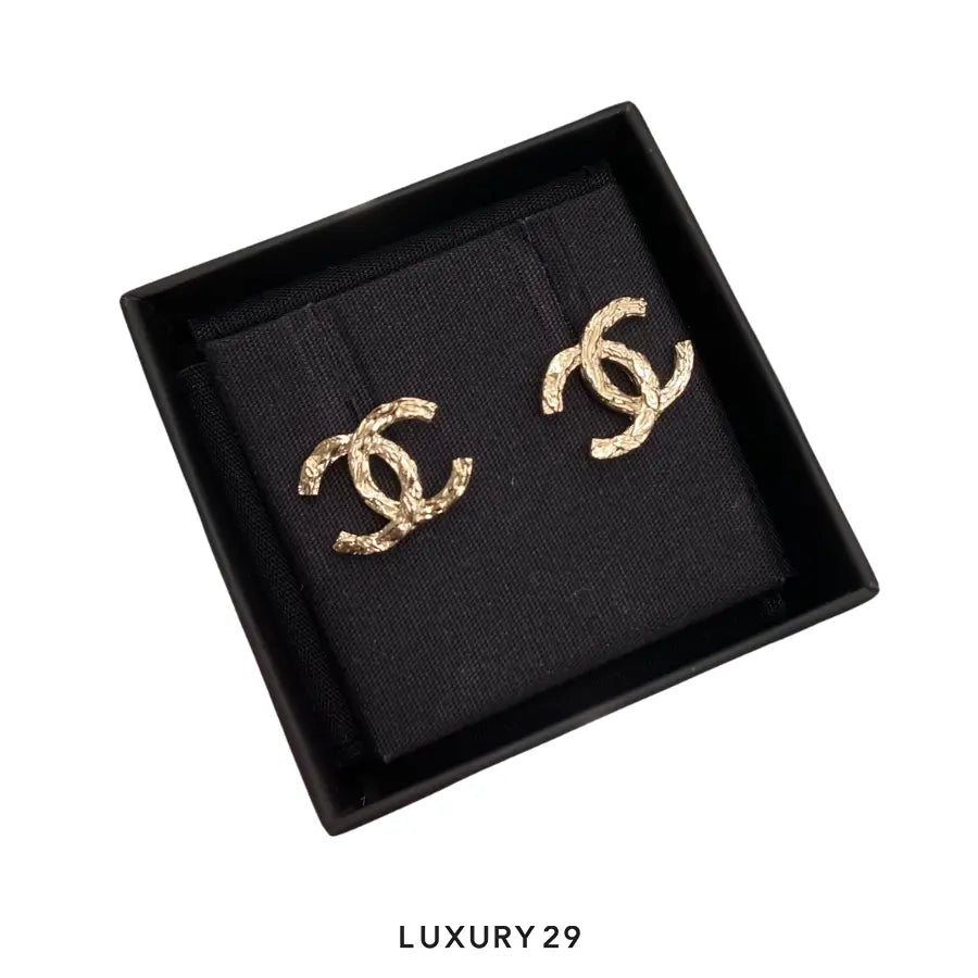 Chanel CoCo Mark Stud Earrings Champagne gold CHANEL