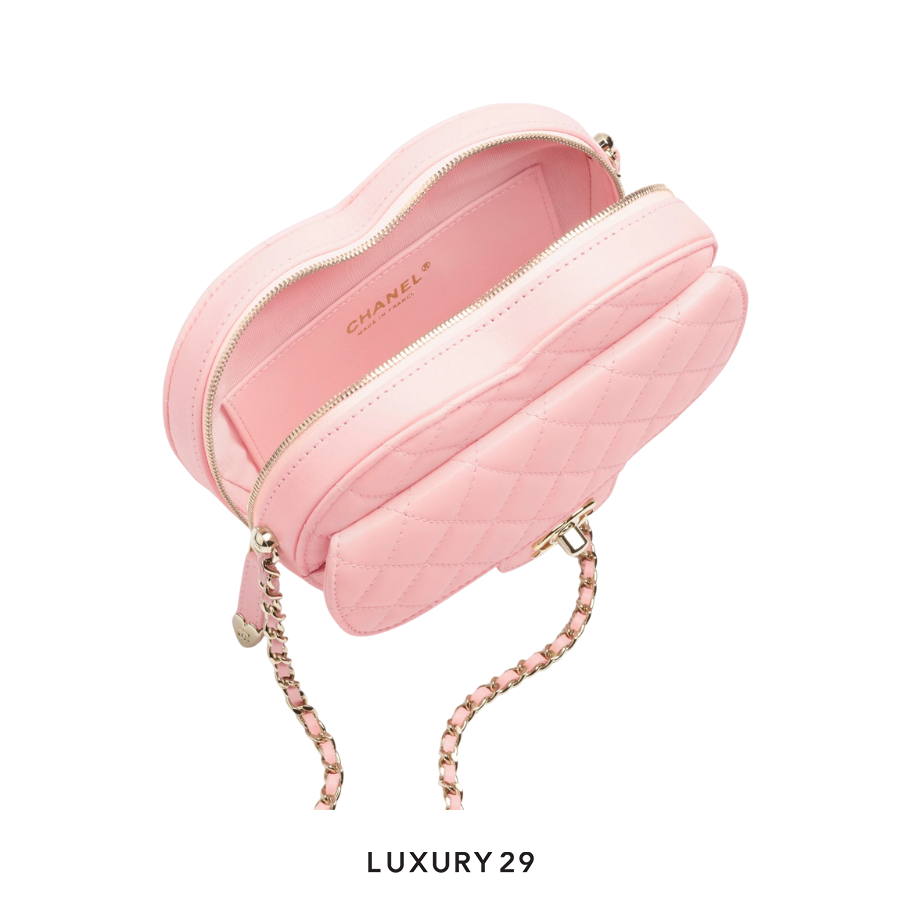Chanel Heart Bag Lambskin Light Pink Gold Hardware CHANEL