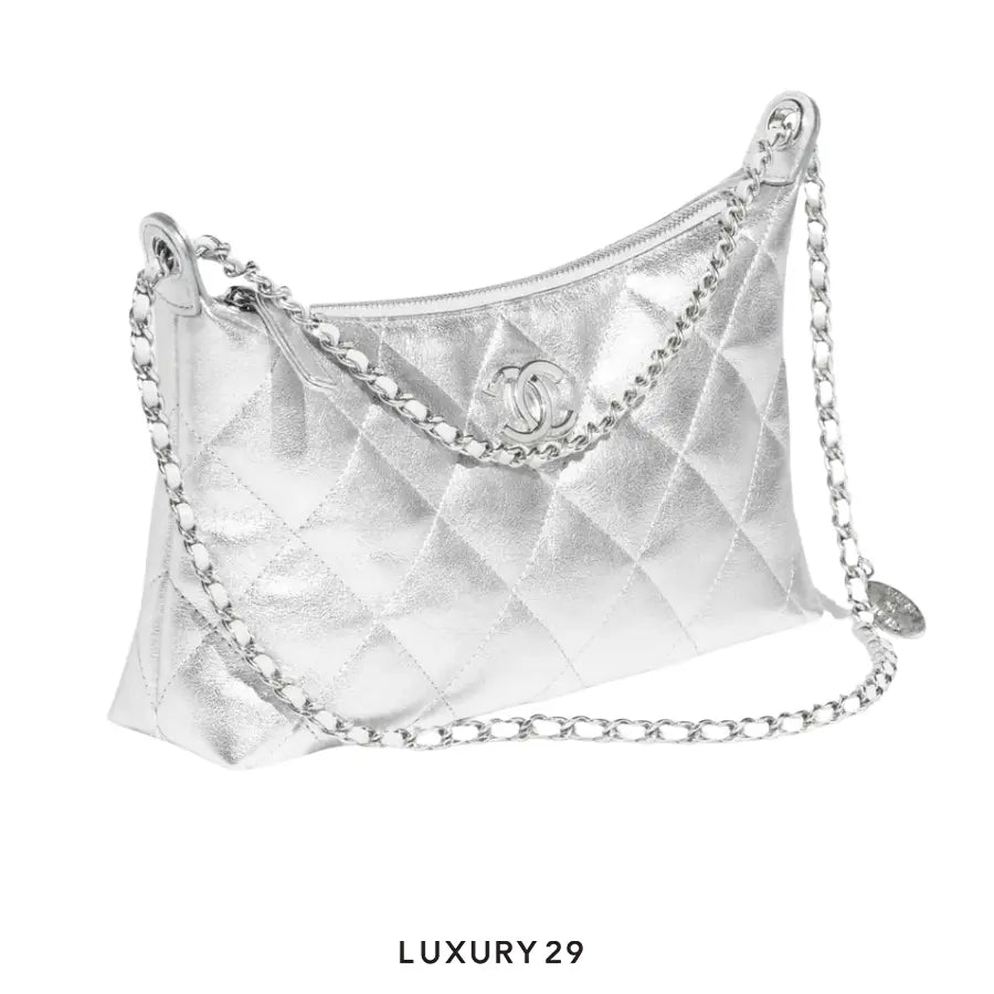 Chanel Hobo Handbag In Metallic Calfskin CHANEL Luxury29