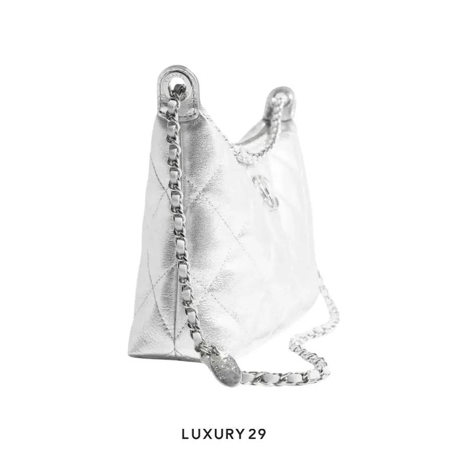 Chanel Hobo Handbag In Metallic Calfskin CHANEL Luxury29