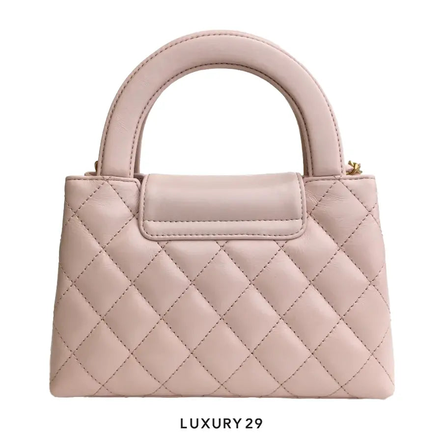 Chanel Mini Shopping Bag In Shiny Aged Calfskin With Gold-Tone Metal Pink CHANEL