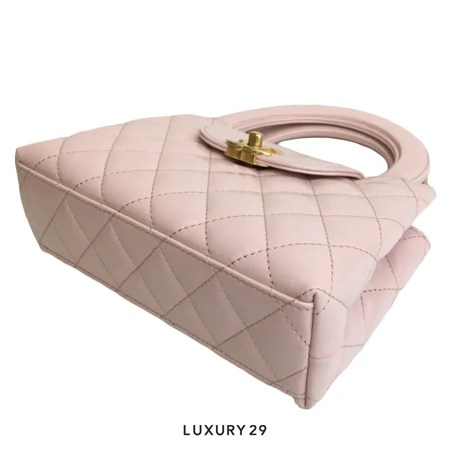 Chanel Mini Shopping Bag In Shiny Aged Calfskin With Gold-Tone Metal Pink CHANEL