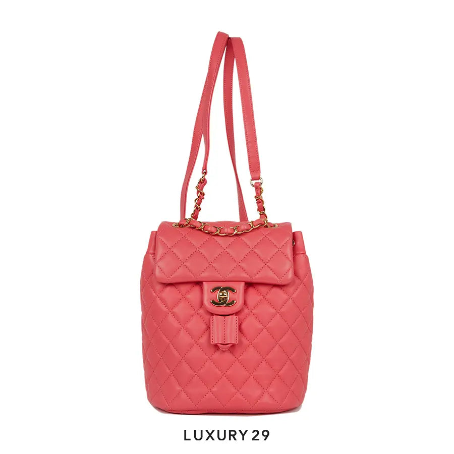 Chanel Mini Urban Spirit Backpack Rose Lambskin Gold Hardware CHANEL