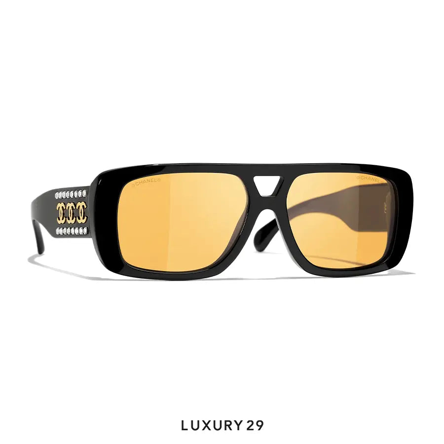 Chanel Pilot Sunglasses Black CHANEL
