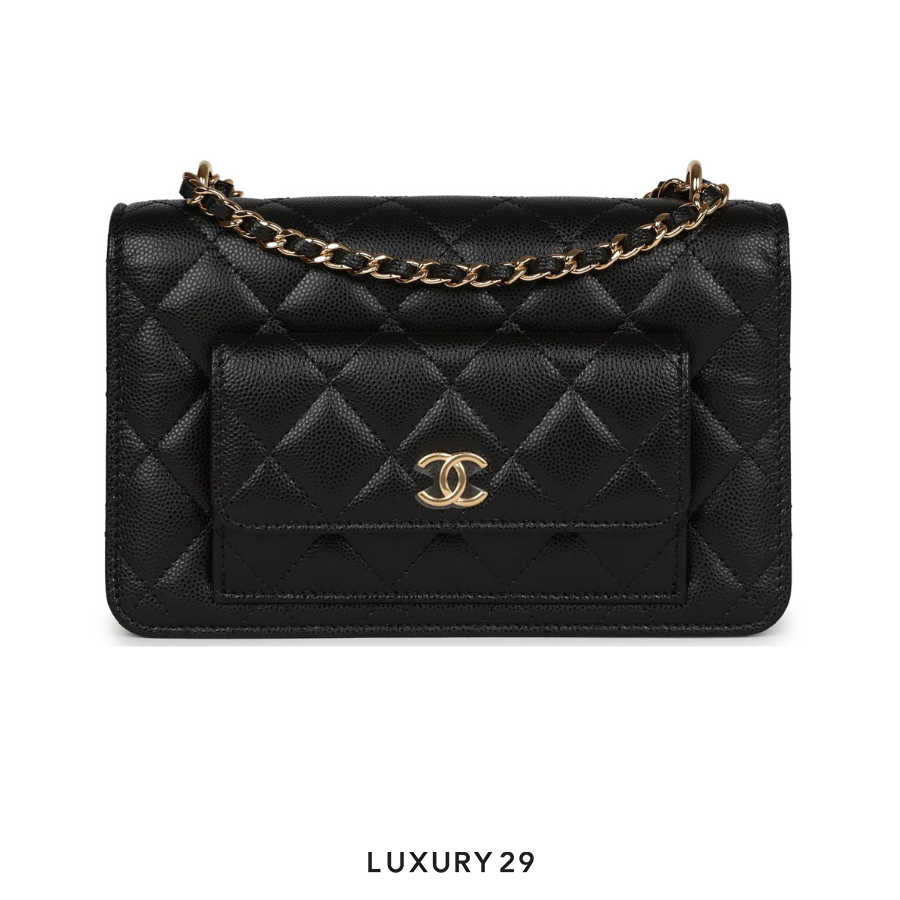 Chanel Pocket Twins Wallet on Chain WOC Black Caviar Gold Hardware CHANEL