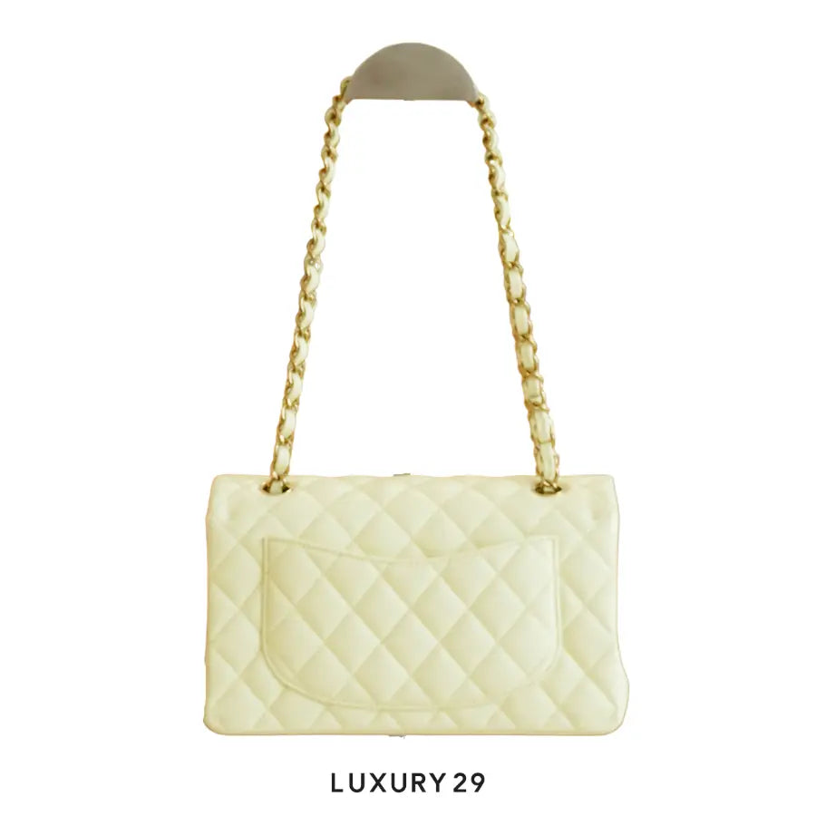 Chanel Small Classic Double Flap Bag Light Green Lambskin Light Gold Hardware CHANEL
