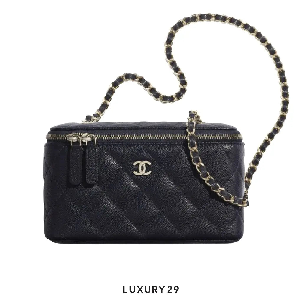 Chanel Small Clutch With Chain Grained Calfskin Black