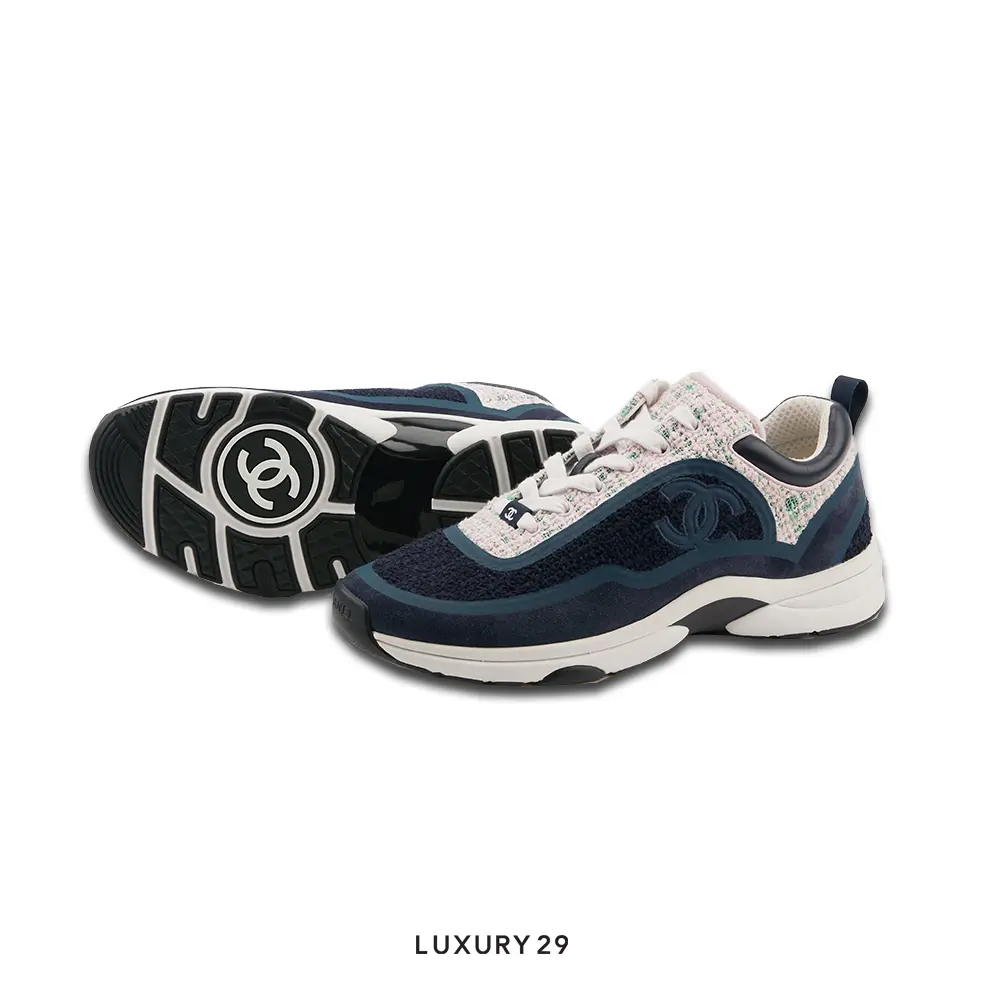 Chanel Sneakers Navy and Pink CHANEL