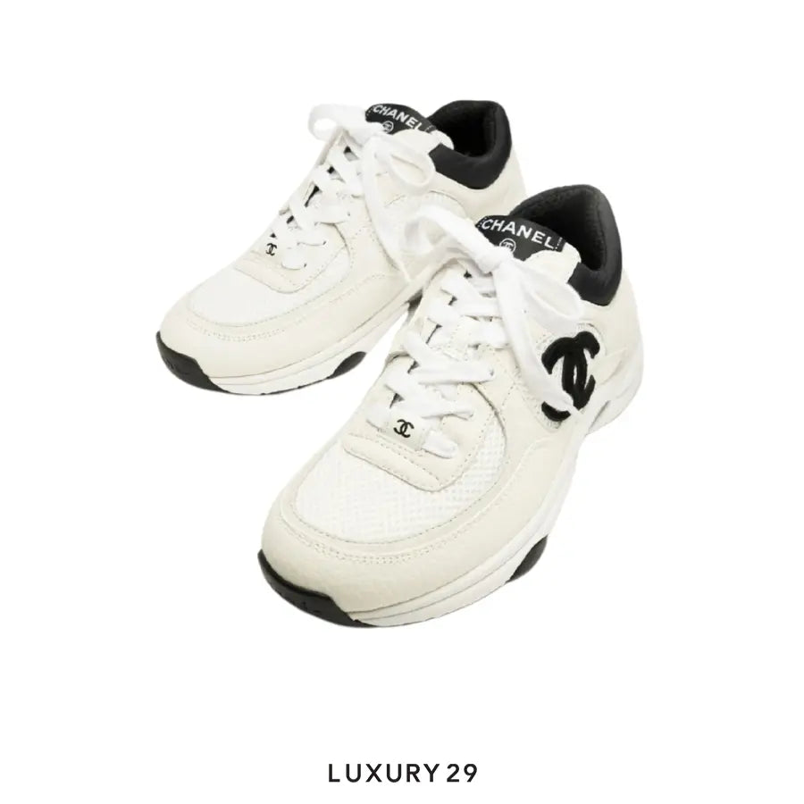 Chanel Sports Shoes Mesh fabric suede calfskin and textured calfskin White and black CHANEL Luxury29