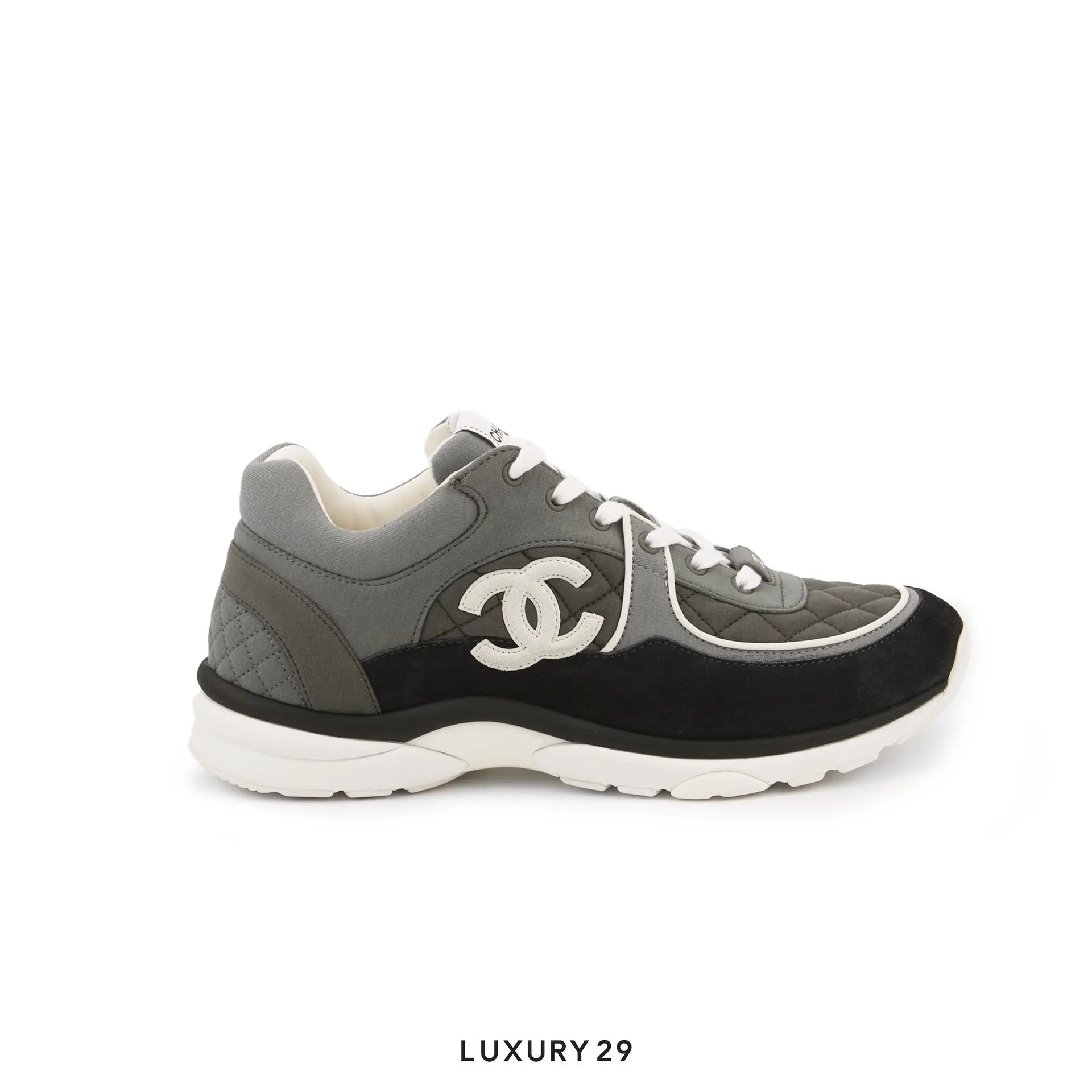 Chanel Trainers Fabric & Suede Calfskin Dark Grey