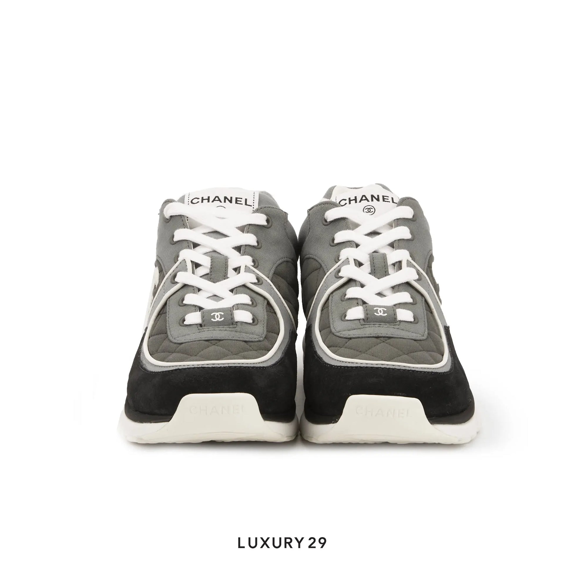 Chanel Trainers Fabric & Suede Calfskin Dark Grey CHANEL
