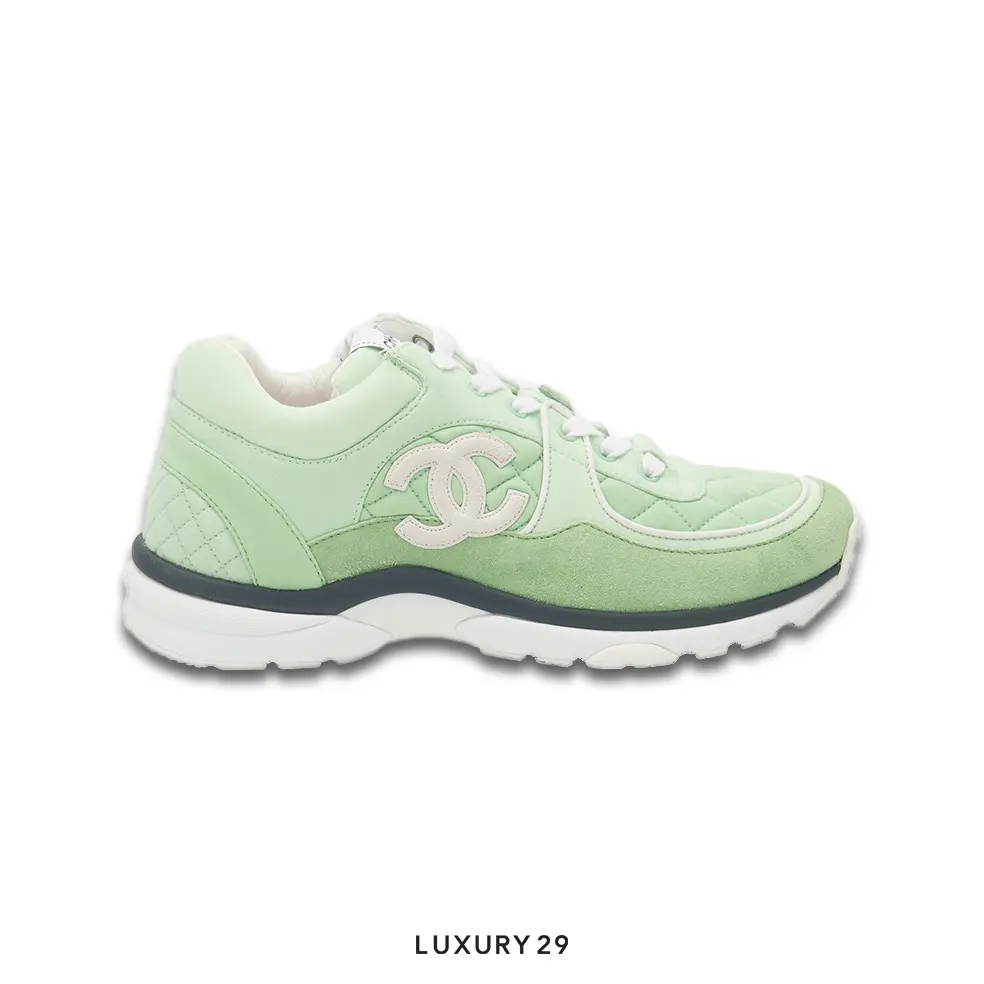 Chanel Trainers Fabric & Suede Calfskin Green