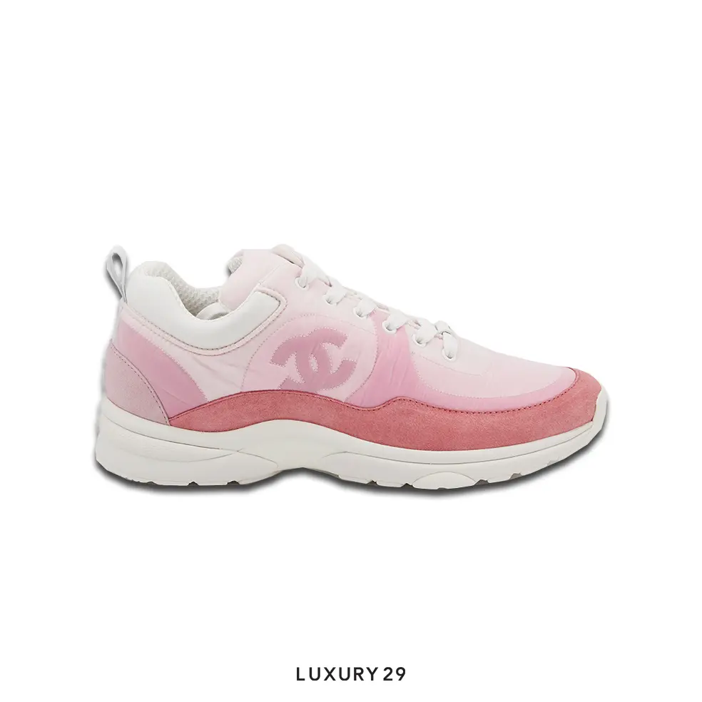 Chanel Trainers Fabric & Suede Calfskin Pale Pink