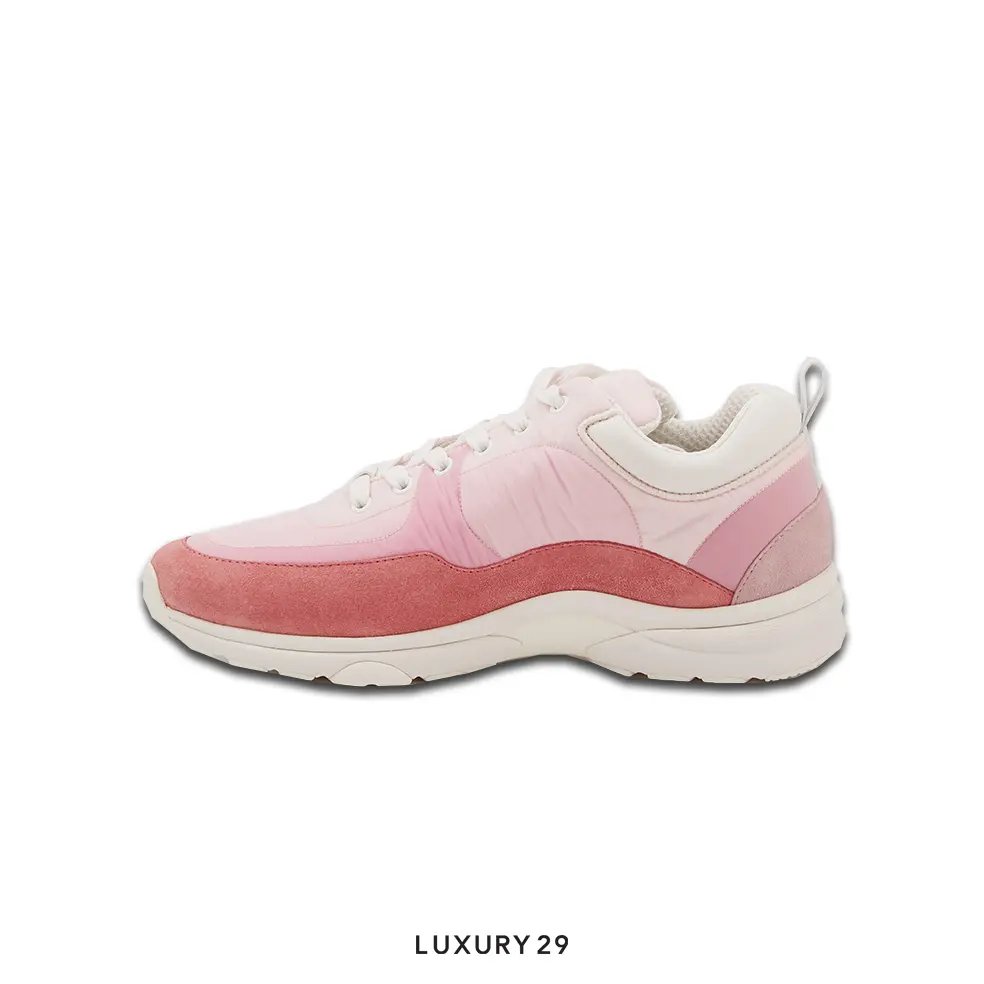 Chanel Trainers Fabric & Suede Calfskin Pale Pink CHANEL