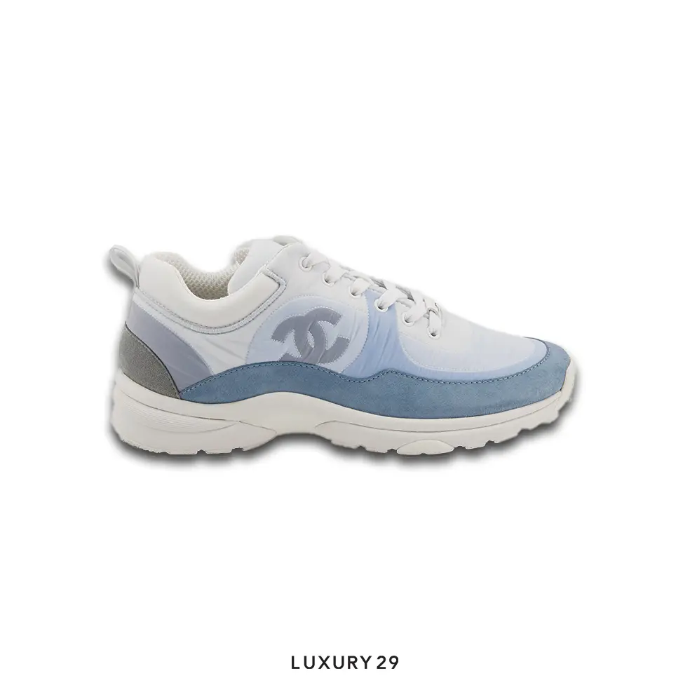 Chanel Trainers Fabric & Suede Calfskin Sky Blue