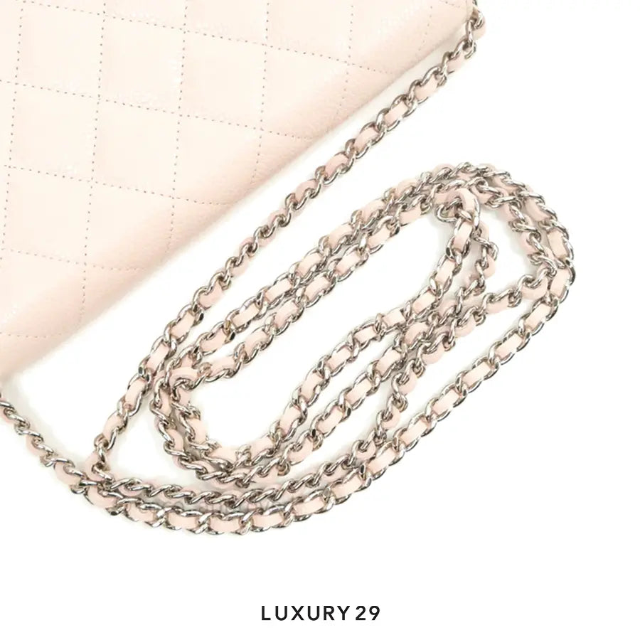 Chanel Wallet On Chain WOC In Grained Calfskin With Light Gold-Tone Metal Sakura Pink CHANEL Luxury29