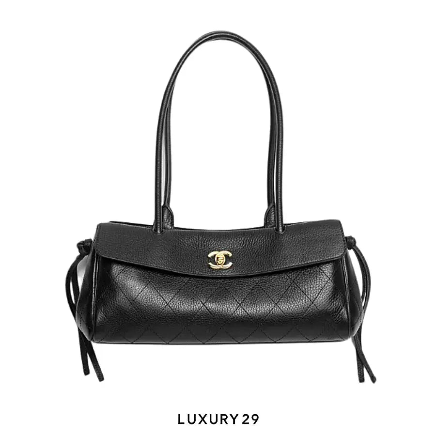 Chanel small shopping tote bag Black 
Grained calfskin leather, gold-colored metal