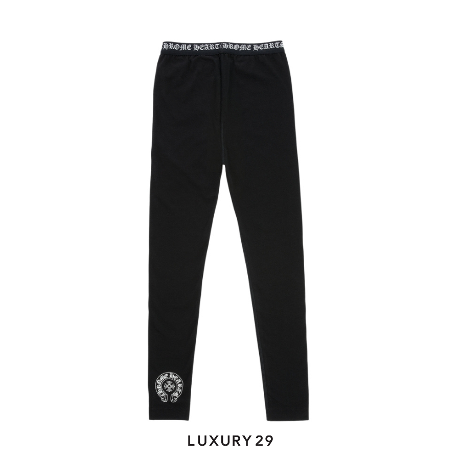 Chrome Hearts Black Script Logo Leggings Black CHROME HEARTS