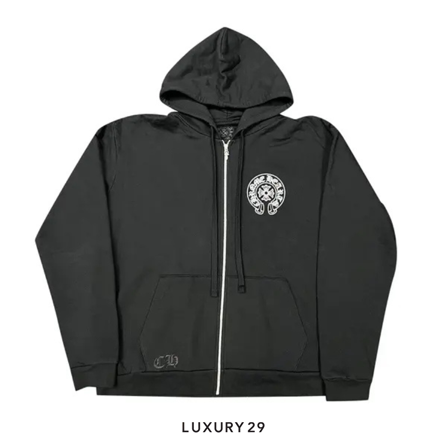 Chrome Hearts Hangzhou Edition Horseshoe Logo Zipped Hoodie Black CHROME HEARTS Luxury29