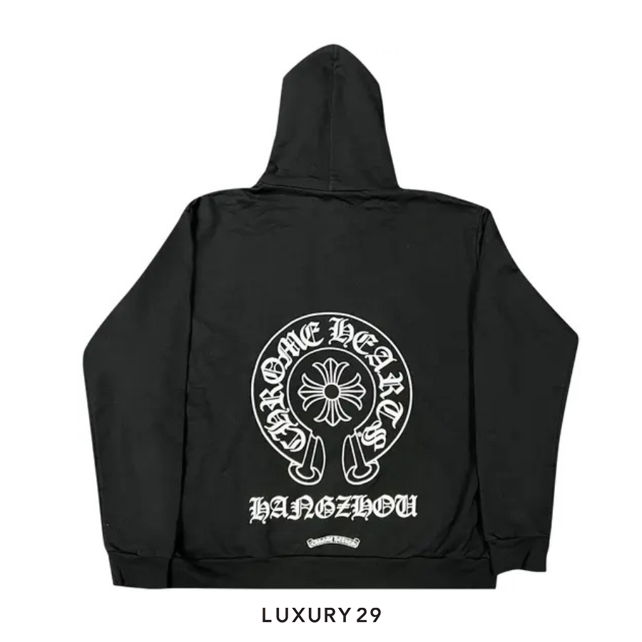 Chrome Hearts Hangzhou Edition Horseshoe Logo Zipped Hoodie Black CHROME HEARTS Luxury29