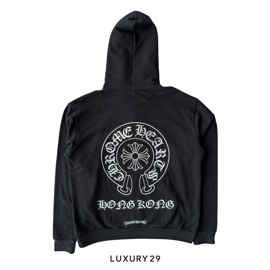 Chrome Hearts Hong Kong Horse Shoe Logo Hoodie Black CHROME HEARTS
