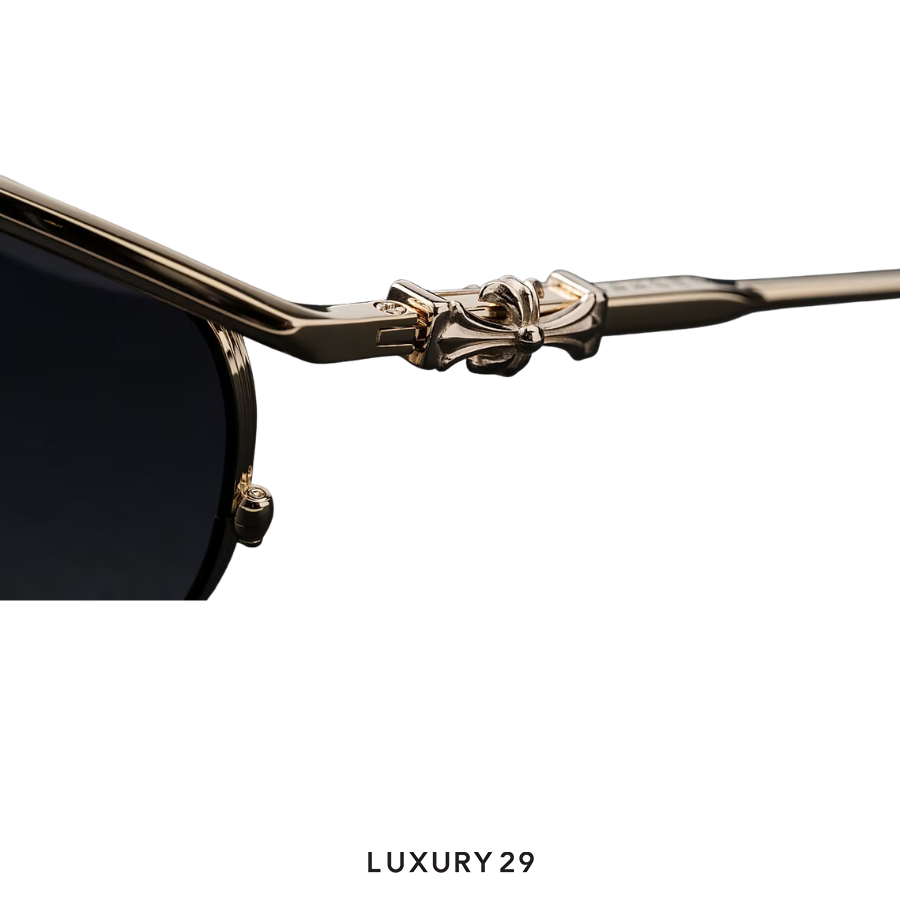 Chrome Hearts INSTAOUNCE Sunglasses Black lenses Big cross Gold CHROME HEARTS