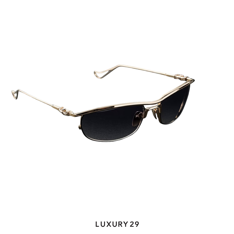 Chrome Hearts INSTAOUNCE Sunglasses Black lenses Big cross Gold CHROME HEARTS