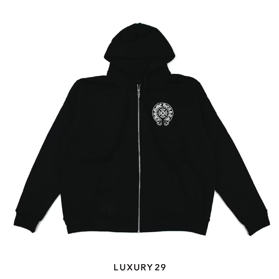 Chrome Hearts Malibu Edition Horseshoe Logo Zipped Hoodie Black CHROME HEARTS