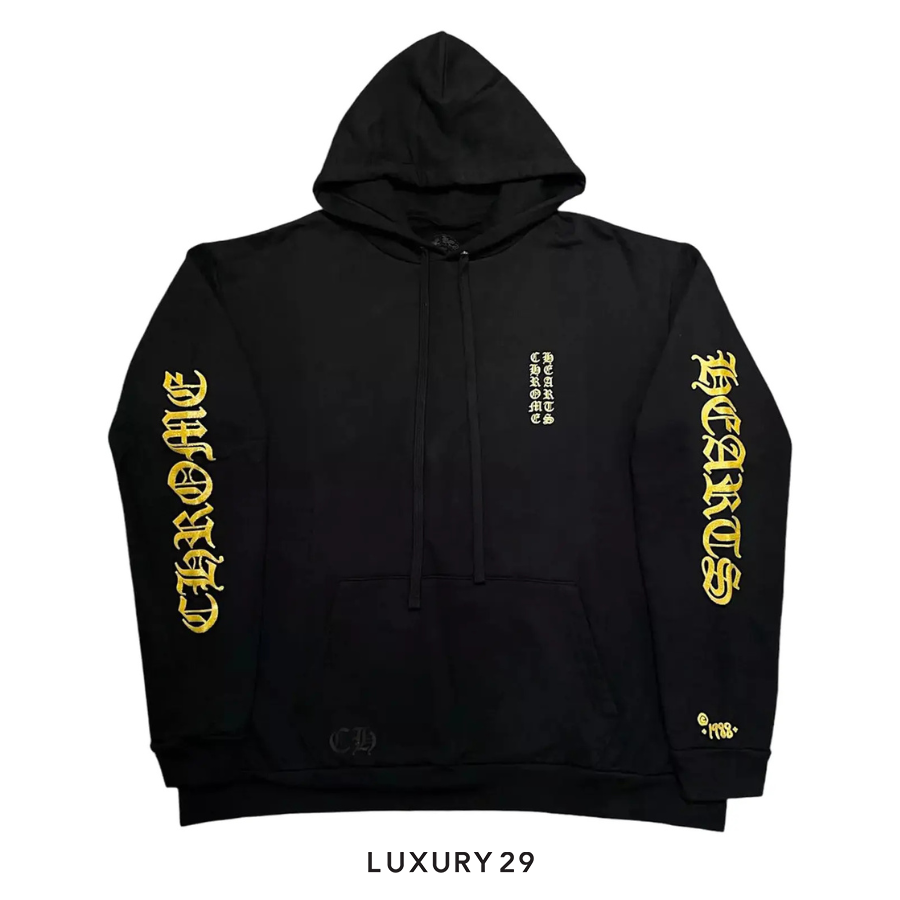 Chrome Hearts 1988 Hoodie Gold Glitter Black/Gold CHROME HEARTS