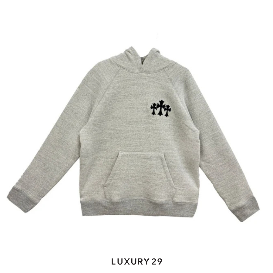 Chrome Hearts Back CH Logo Cross Hoodie Brigh Grey CHROME HEARTS