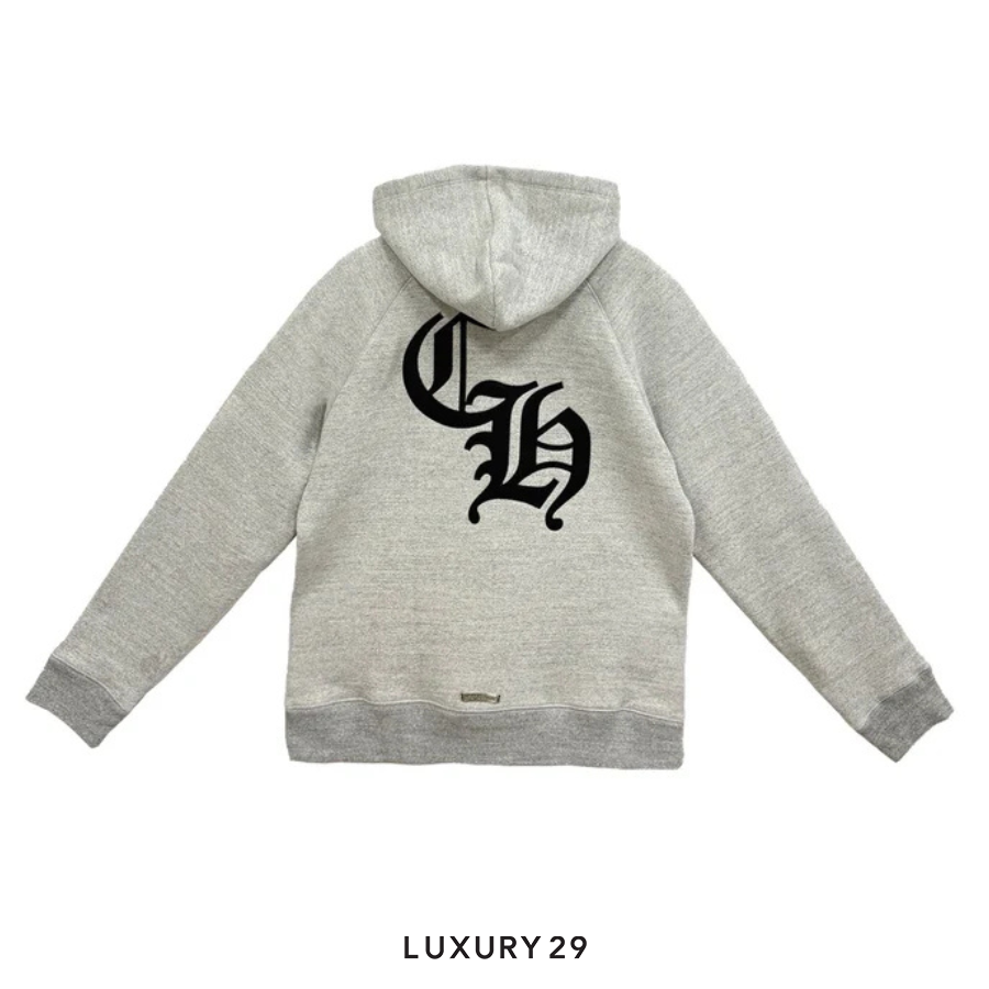 Chrome Hearts Back CH Logo Cross Hoodie Brigh Grey CHROME HEARTS