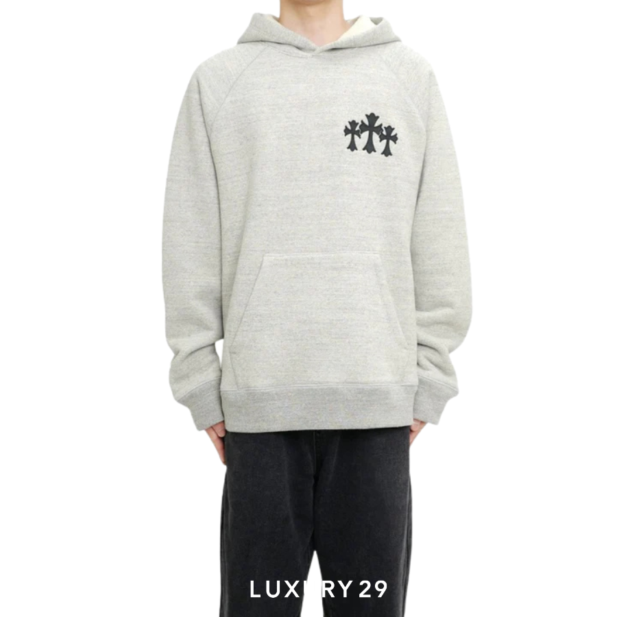 Chrome Hearts Back CH Logo Cross Hoodie Brigh Grey CHROME HEARTS