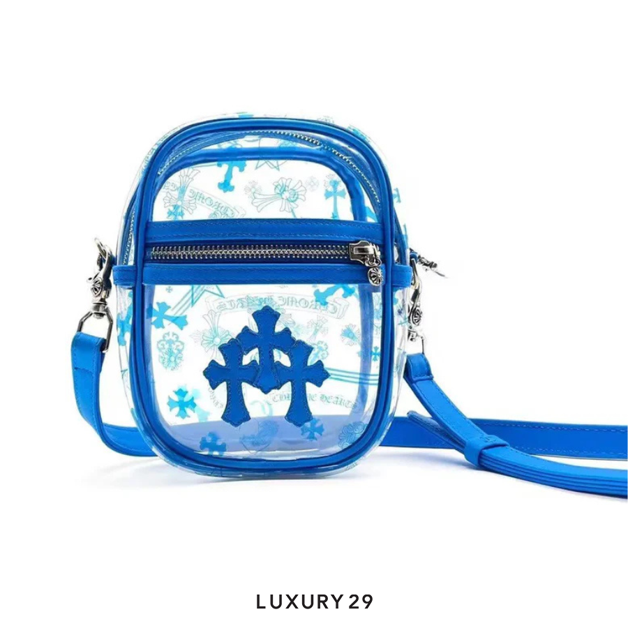 Chrome Hearts Blue Triple Cross PVC Taka Crossbody bag Blue CHROME HEARTS