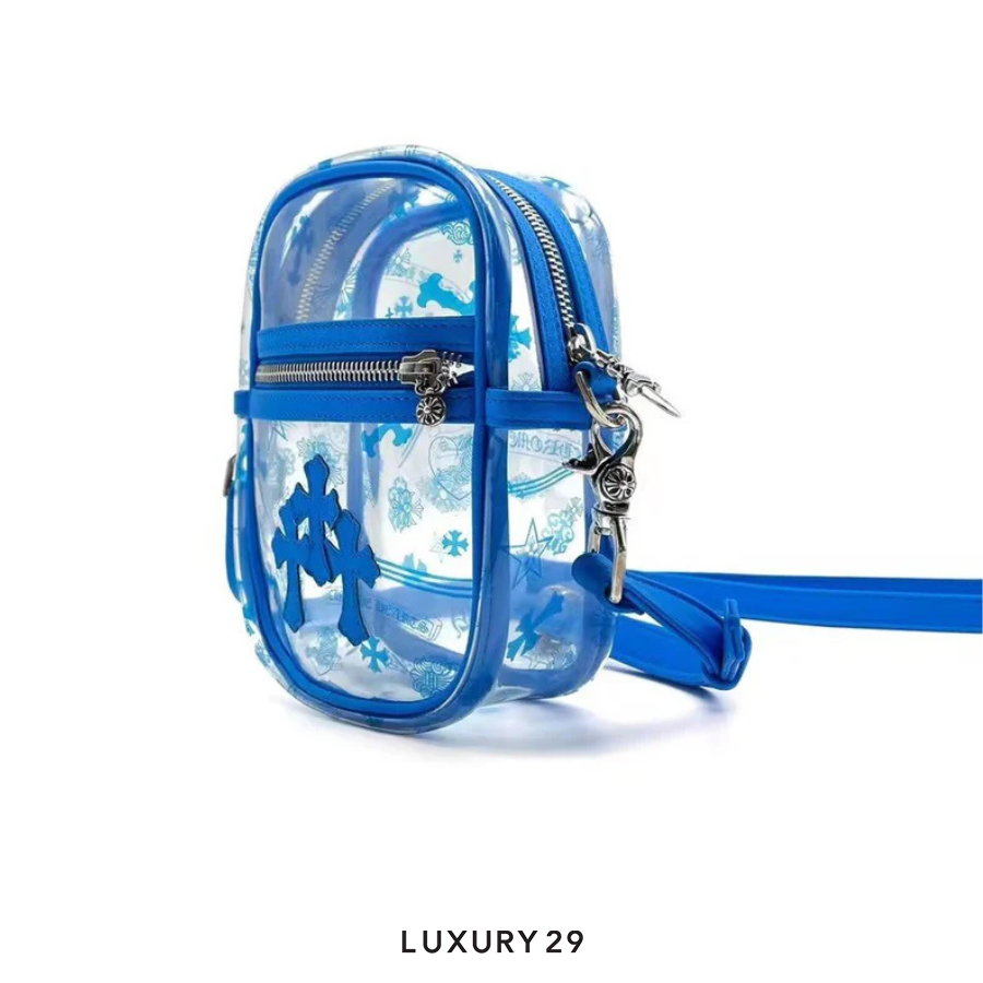 Chrome Hearts Blue Triple Cross PVC Taka Crossbody bag Blue CHROME HEARTS