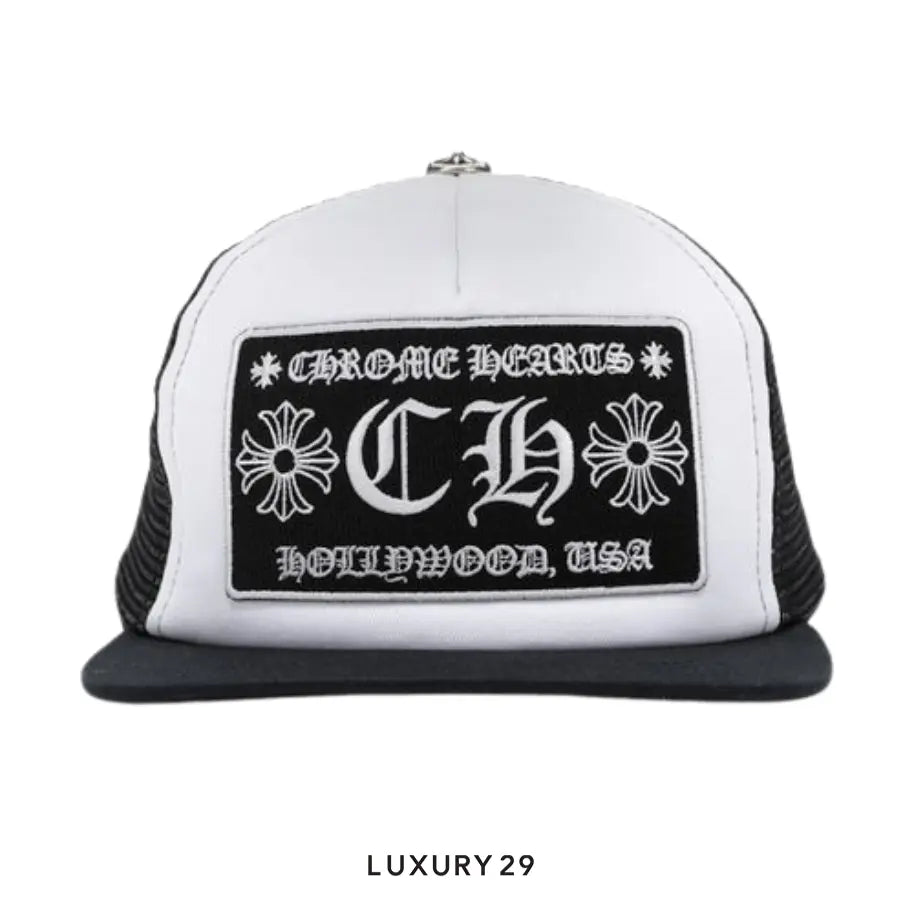 Chrome Hearts CH Hollywood Trucker Hat White CHROME HEARTS Luxury29