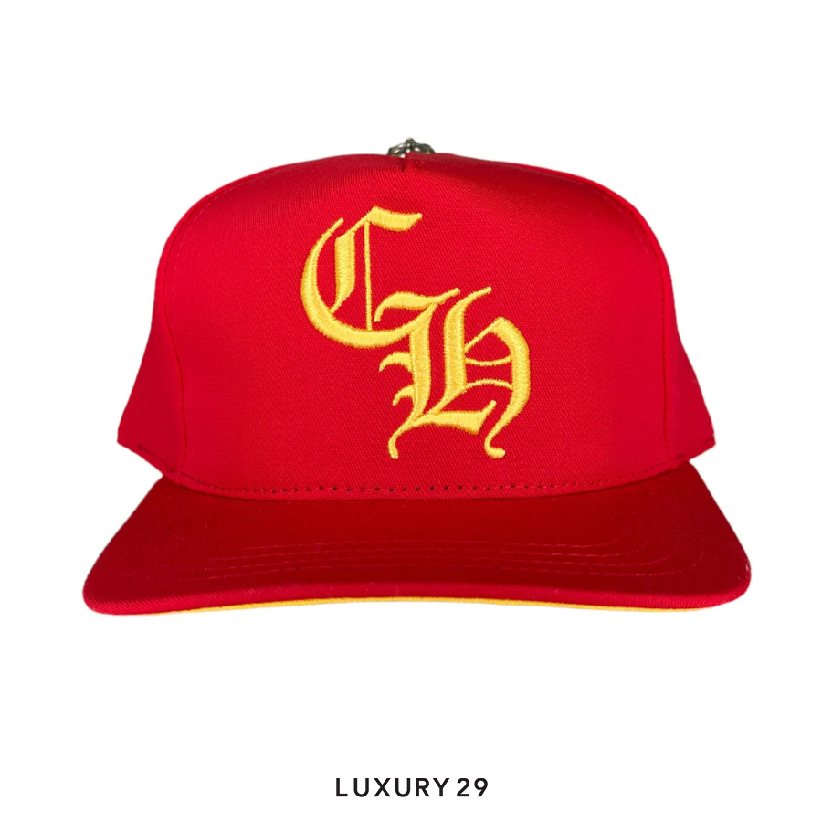 Chrome Hearts CH Silver Button Hat Red/Yellow CHROME HEARTS