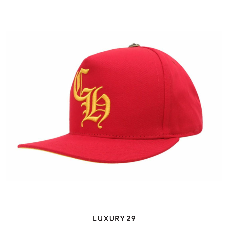 Chrome Hearts CH Silver Button Hat Red/Yellow CHROME HEARTS