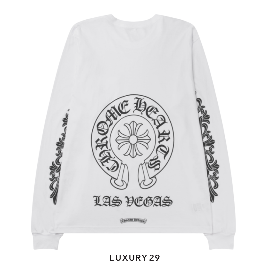 Chrome Hearts Chrome Hearts Las Vegas Exclusive Long-Sleeve T-Shirt White/Black CHROME HEARTS